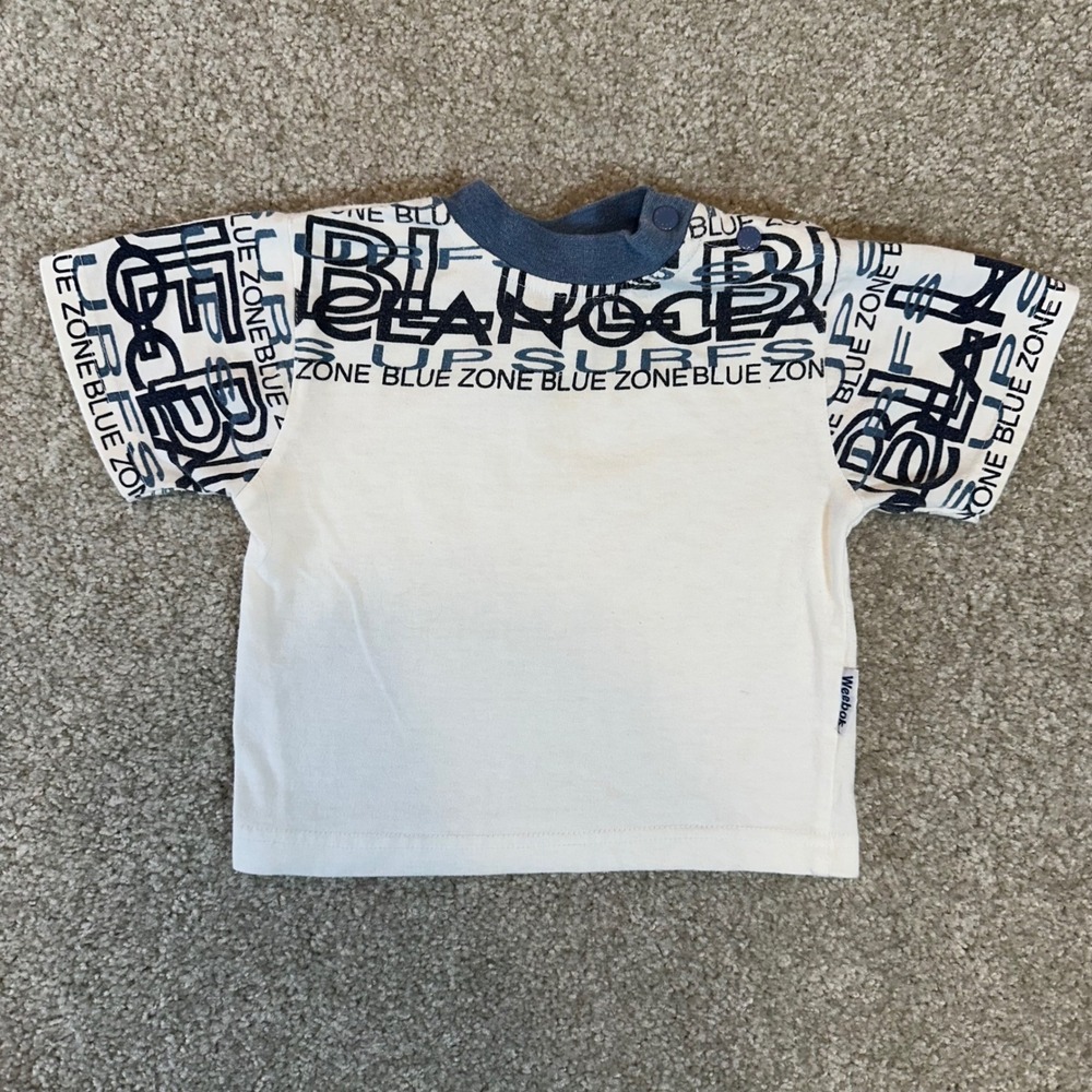 Weebok Blue Zone Graphic Print Short Sleeve T Shirt‎ Baby Toddler 18M Vintage